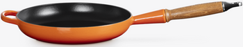 Patelnia żelwina 24cm z drewnianym uchwytem płomienna LE CREUSET