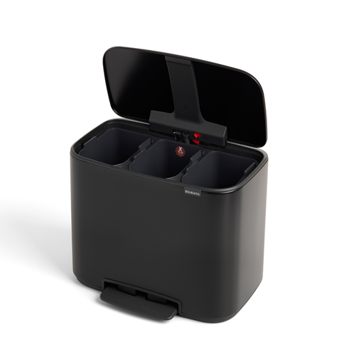 Kosz BO PEDAL BIN 3 x 11l czarny matowy BRABANTIA