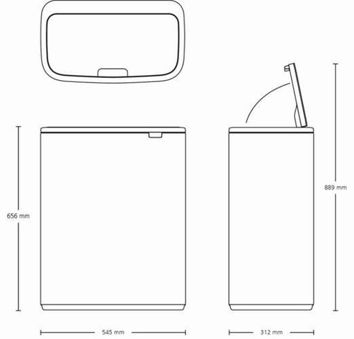 Kosz Bo Touch Bin 60l platynowy BRABANTIA