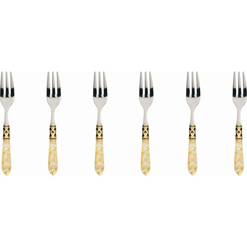 Komplet 6 widelczyków do ciasta Aladdin Gold BUGATTI