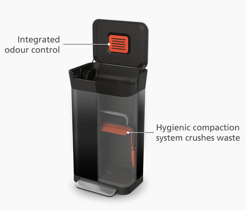 Kosz na śmieci 30L TITAN black JOSEPH JOSEPH