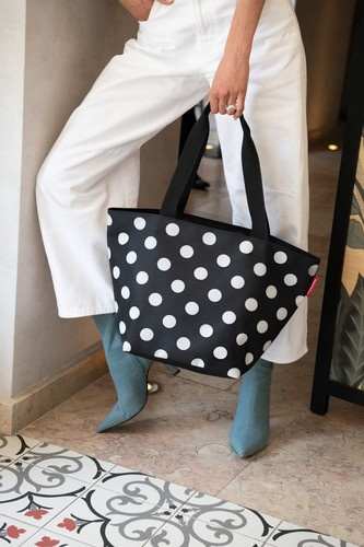 Torba shopper M dots white REISENTHEL
