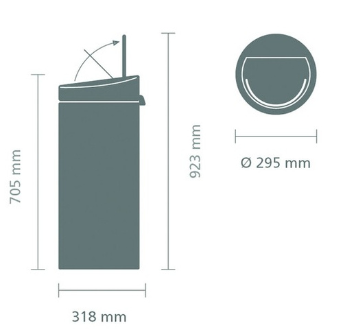 Kosz Touch Bin New 30l platynowy BRABANTIA