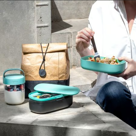 LunchBox To Go 2x500 ml turkusowy LEKUE