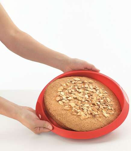 Okrągła silikonowa forma do ciasta 20 cm czerwona LEKUE