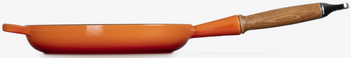 Patelnia żelwina 24cm z drewnianym uchwytem płomienna LE CREUSET