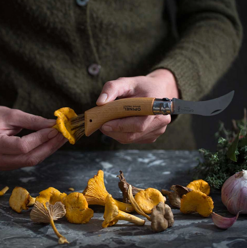 Składany nóż do grzybów N°08 ze skórzanym etui OPINEL 