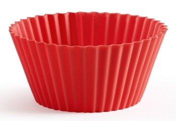 Foremki do pieczenia muffinek 7 cm (12 sztuk) silikonowe czerwone LEKUE