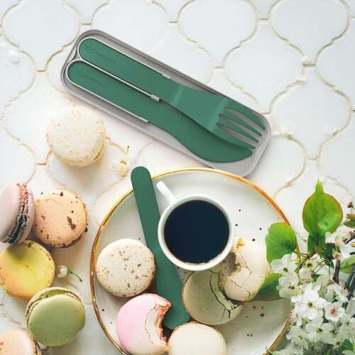 Sztućce podróżne Pocket Color green forest MONBENTO