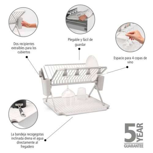 Duża składana suszarka do naczyń Light Grey BRABANTIA 