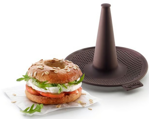 Formy do pieczenia bajgli (6 sztuk) silikonowe brązowe LEKUE