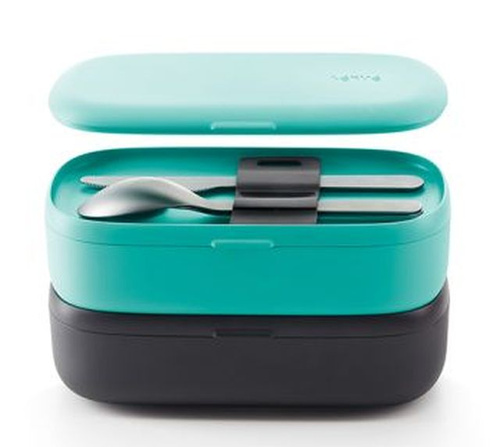 LunchBox To Go 2x500 ml turkusowy LEKUE