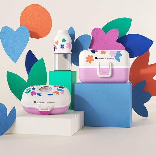 Butelka S Positive Catimini Cream Paper Cut MONBENTO 