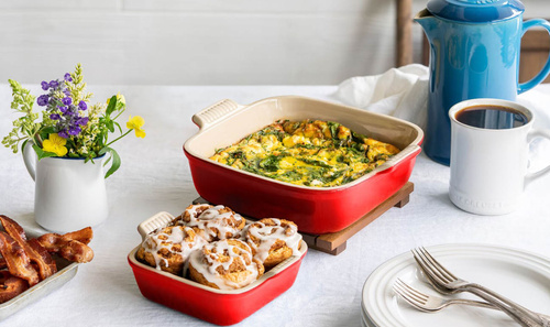 Zestaw 2 kwadratowych form do zapiekania 13/20 cm płomienny LE CREUSET