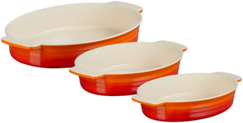 Zestaw 3 owalnych form do pieczenia płomienny LE CREUSET