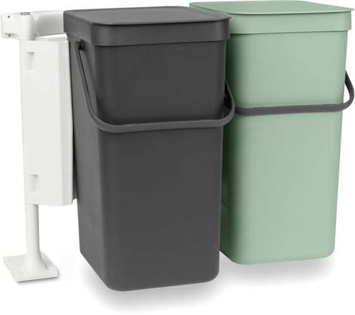 Kosz szafkowy Sort & Go 2 x 16l Jade Green/Grey BRABANTIA