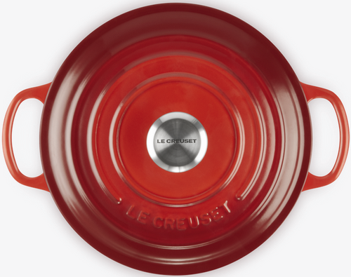 Brytfanna żeliwna okrągła 20 cm wiśniowa LE CREUSET