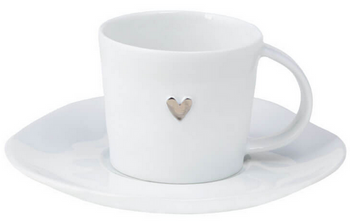 Filiżanka do espresso Srebrne Serce RAEDER