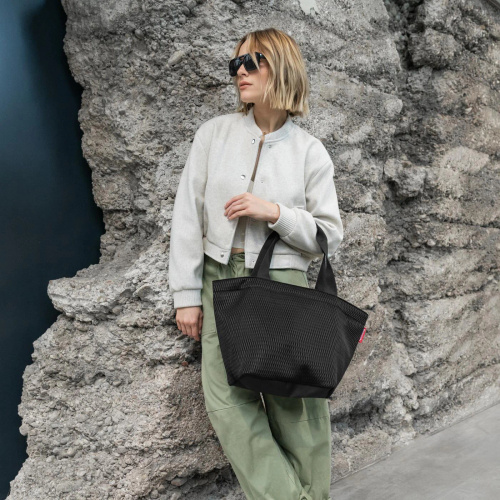 Torba shopper M mesh black REISENTHEL
