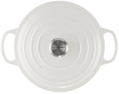 Brytfanna żeliwna okrągła 22 cm biała LE CREUSET