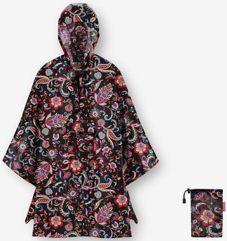 Peleryna mini maxi poncho paisley black REISENTHEL