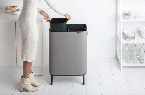 Kosz BO Touch Bin Hi 2x30 l  Mineral Concrete Grey BRABANTIA
