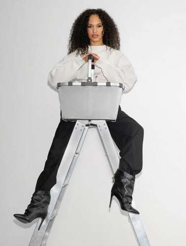 Koszyk carrybag herringbone grey REISENTHEL