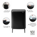 Kosz BO Touch Bin Hi 2x30 l czarny matowy BRABANTIA