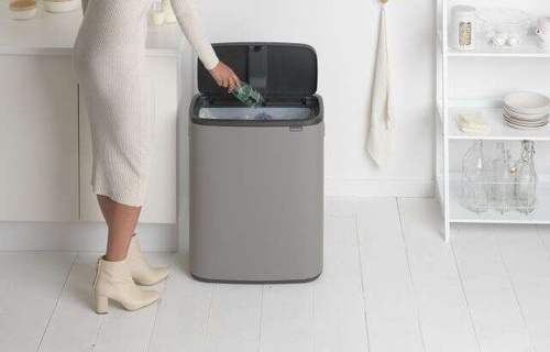 Kosz Bo Touch Bin 60l szary betonowy powłoka mineralna BRABANTIA