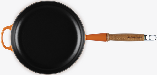 Patelnia żelwina 24cm z drewnianym uchwytem płomienna LE CREUSET