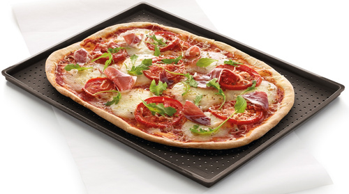 Mata do pieczenia pizzy perforowana silikonowa brązowa LEKUE