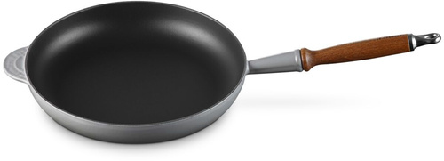 Patelnia żeliwna 28cm z drewnianym uchwytem Mist Grey LE CREUSET
