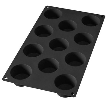 Forma na mini muffiny (11 sztuk) silikonowa czarna LEKUE