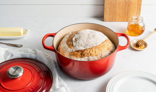 Brytfanna żeliwna okrągła 20 cm wiśniowa LE CREUSET