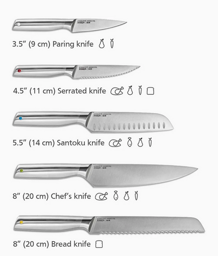 Zestaw 5 noży w bambusowym bloku Elevate Steel JOSEPH JOSEPH