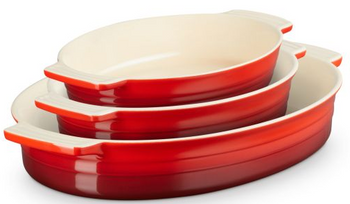 Zestaw 3 owalnych form do pieczenia wiśniowy LE CREUSET