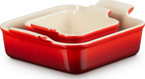 Zestaw 2 kwadratowych form do zapiekania 13/20 cm wiśniowe LE CREUSET