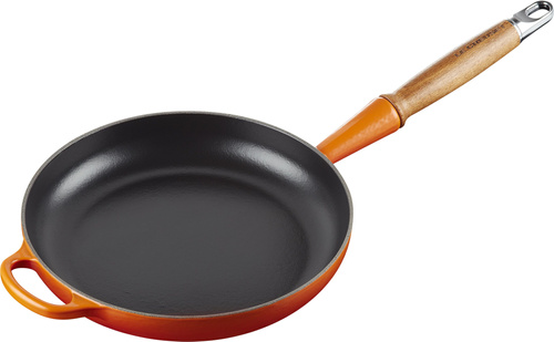 Patelnia żelwina 24cm z drewnianym uchwytem płomienna LE CREUSET