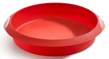 Okrągła silikonowa forma do ciasta 26 cm czerwona LEKUE