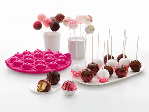 Forma do cake popsów (18 sztuk) silikonowa różowa LEKUE 