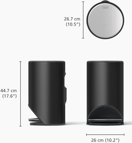 Kosz okrągły 10l Carbon Black Arc JOSEPH JOSEPH