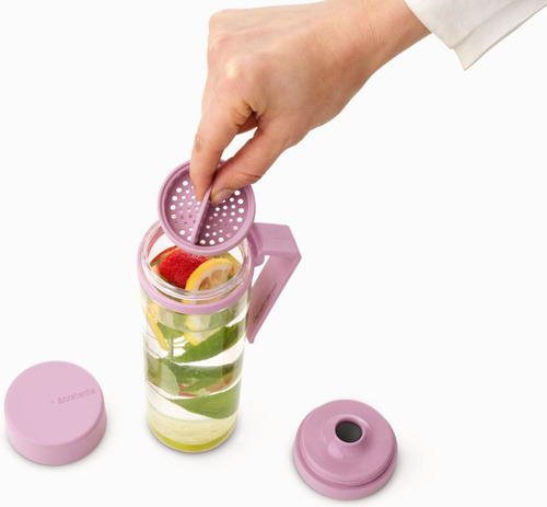 Butelka na wodę 500 ml z sitkiem Make&Take Lilac Pink BRABANTIA