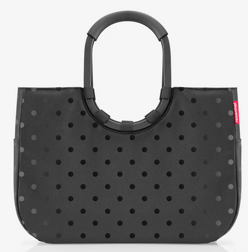 Torba loopshopper L frame glossy dots black REISENTHEL
