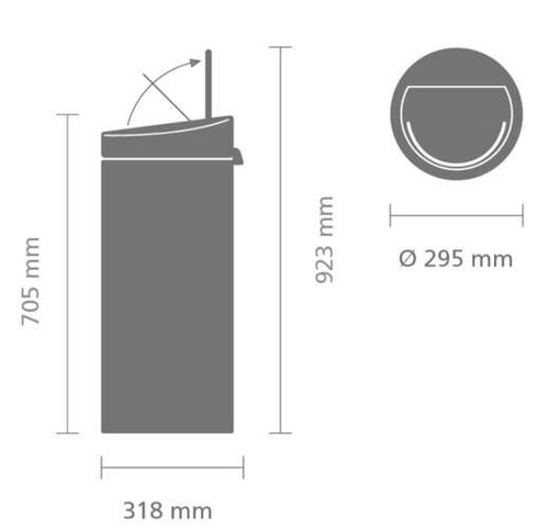 Kosz 30 l Touch Bin New Mineral Moonlight Black BRABANTIA