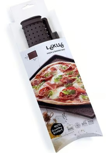Mata do pieczenia pizzy perforowana silikonowa brązowa LEKUE