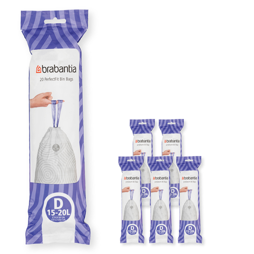 Worki na śmieci rozmiar D - 15-20l 120 sztuk BRABANTIA