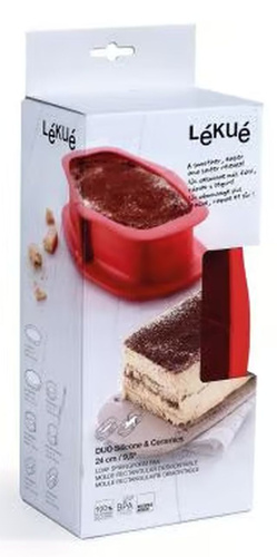 Prostokątna forma do pieczenia 24cm z ceramicznym dnem LEKUE