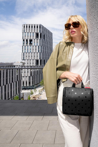 Kosmetyczka toiletbag XL glossy dots black REISENTHEL