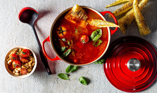 Brytfanna żeliwna okrągła 20 cm wiśniowa LE CREUSET