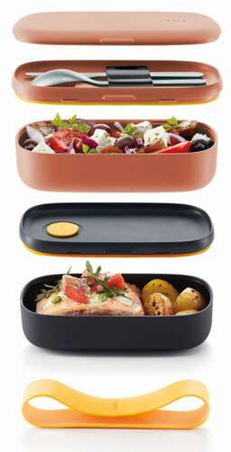 LunchBox To Go 2x500 ml różowy LEKUE